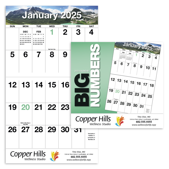 Big Numbers Appointment Wall Calendar Large Monthly Calendar